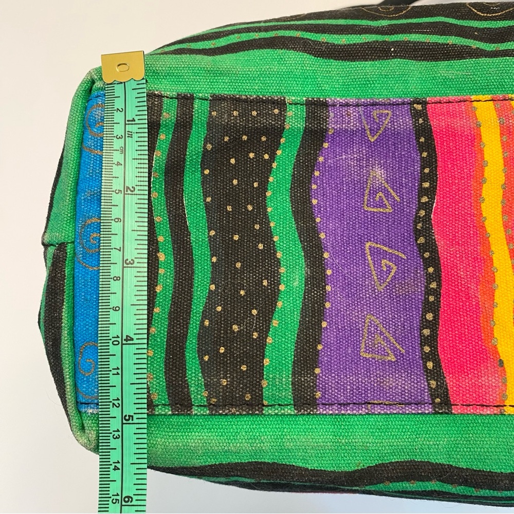Laurel Burch Tote Bag Cats Canvas Coated Interior Vibrant Zipper Large Retired - Picture 13 of 14